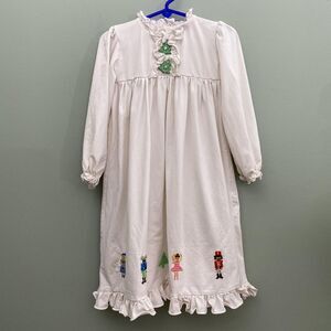 Smockingbird Dress Girls 3 White Nutcracker Ballet Holiday Christmas Long Sleeve